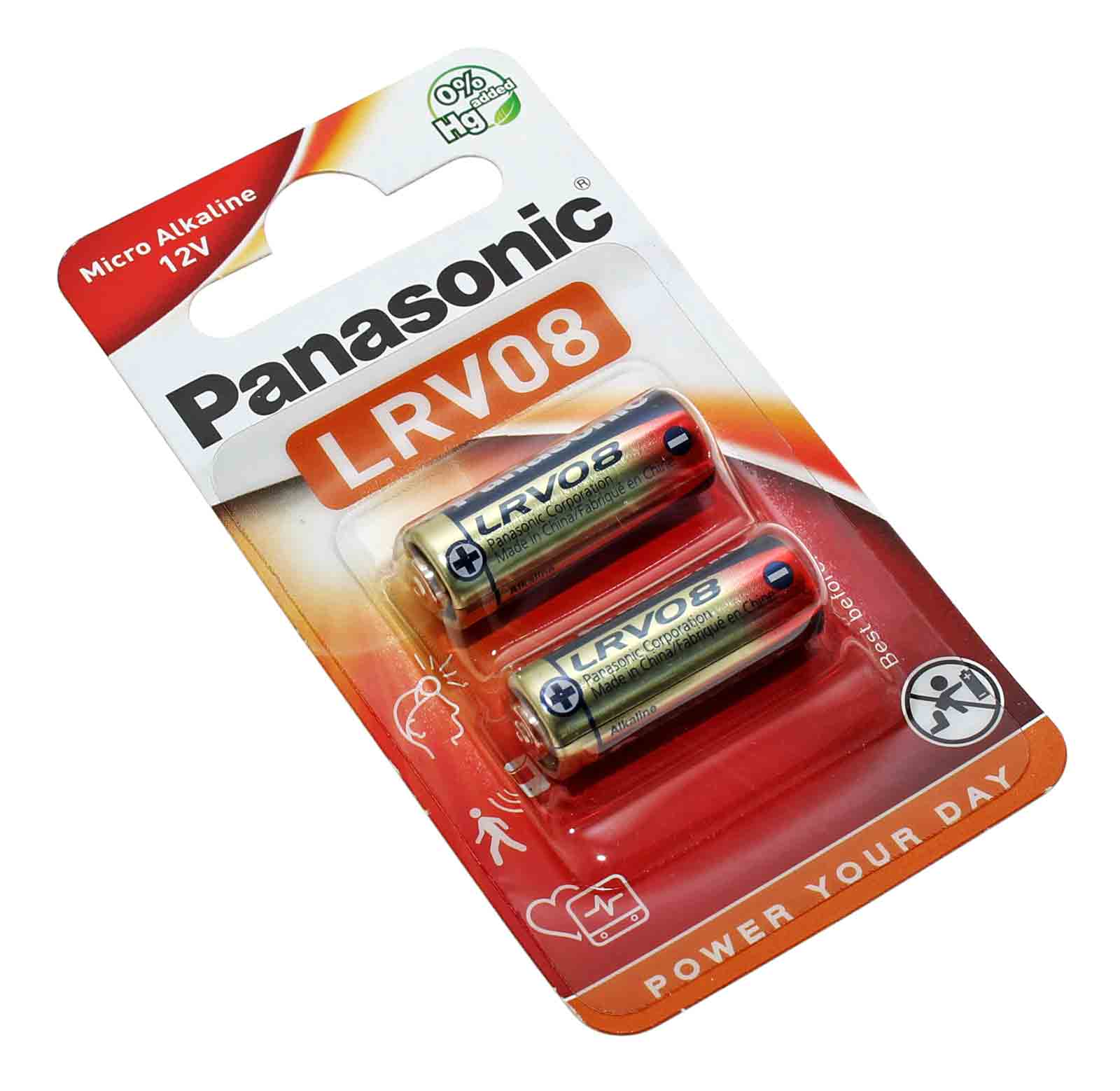 2er Pack Panasonic LRV08 Alkaline Batterie | GP23 MN21 V23GA LR23A L1028 | 12V 52mAh