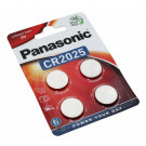 4er Pack Panasonic CR2025 Lithium Knopfzellen Batterien mit 3 Volt Spannung und 165mAh Kapazität, Hersteller Artikelummer CR-2025ELEL/4B