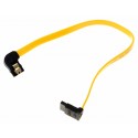 30cm DeLock SATA 3 Gb/s Kabel | oben gewinkelt auf rechts gewinkelt | Metall Clips | gelb | 82523