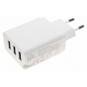 3 Port USB Ladegerät Ladeadapter Netzteil mit Auto-ID für Handy Tablet | weiss | 5V 3100mA