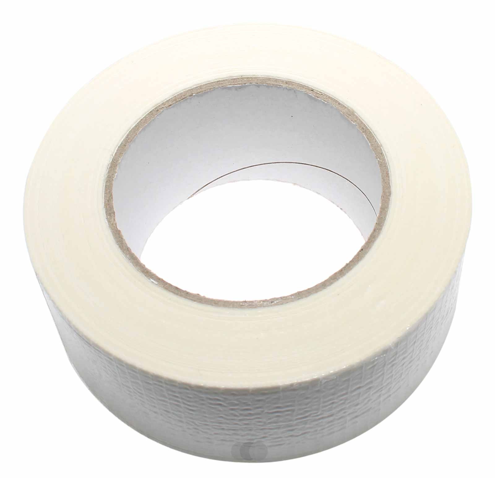 50m weißes Gaffer Tape mit 50mm Breite auch bekannt als Panzertape, Gaffa, Gafferband, Gewebeband