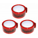 3x Paket Klebeband Paketklebeband Paketband Packband, Vorsicht Glas! Nicht werfen, 48mm x 66m